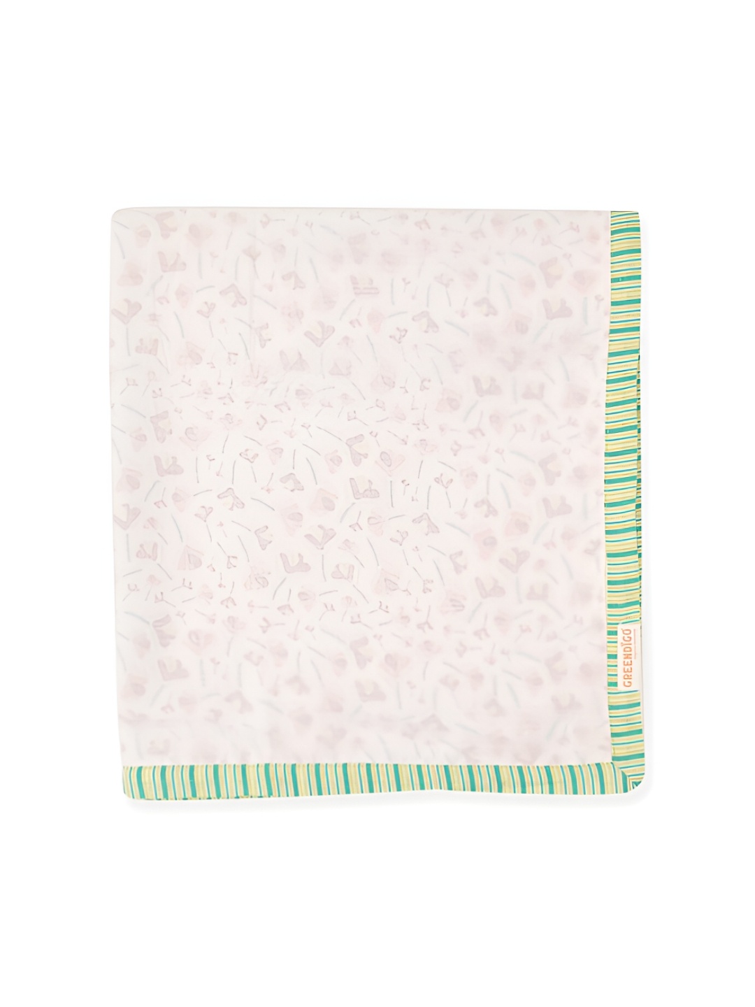 

GREENDIGO White & Green AC Room Single Bed Dohar