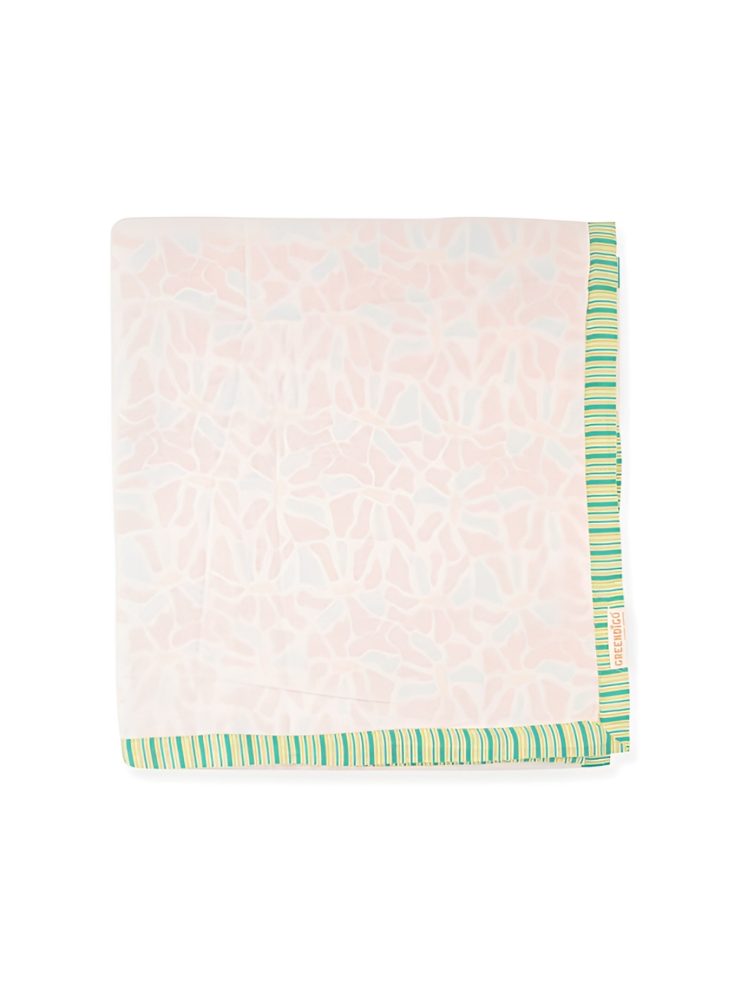 

GREENDIGO White & Green Printed Cotton AC Room Single Bed Dohar