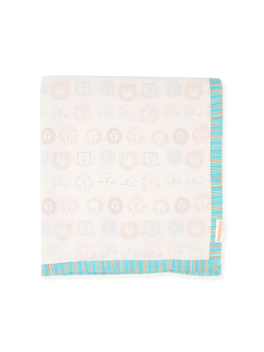 

GREENDIGO White & Blue Printed Cotton AC Room Single Bed Dohar