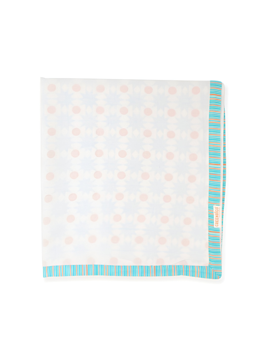 

GREENDIGO White & Blue Geometric AC Room Single Bed Dohar