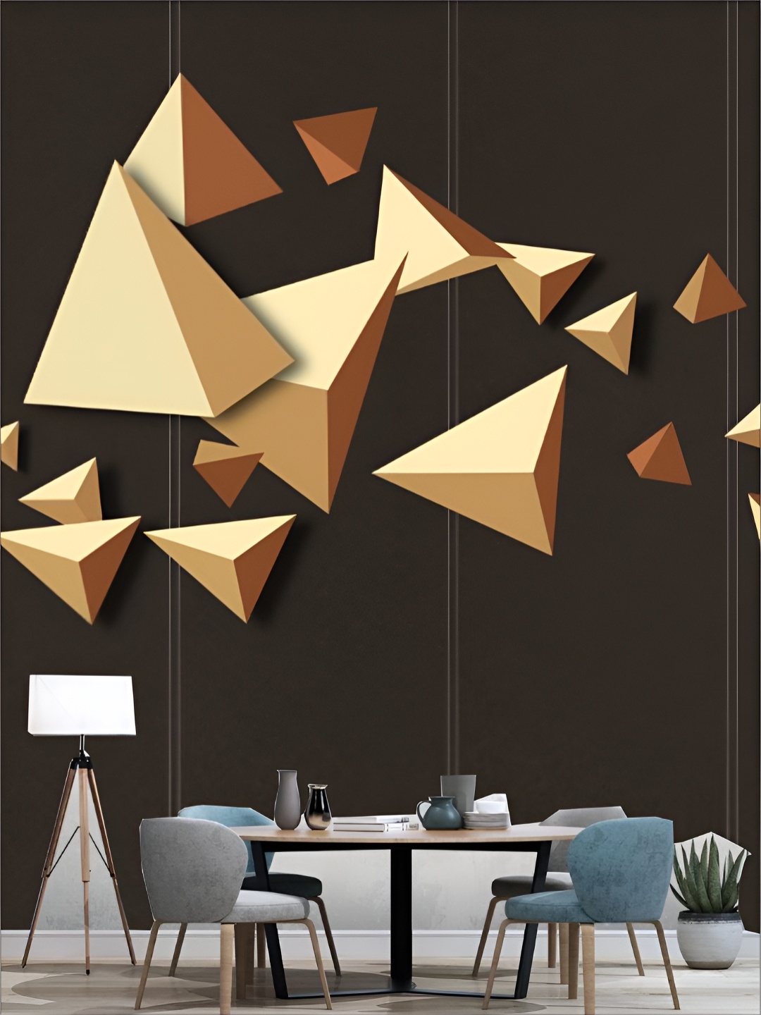 

KSHIRSA Brown & Beige Printed Self-Adhesive Wall Sicker