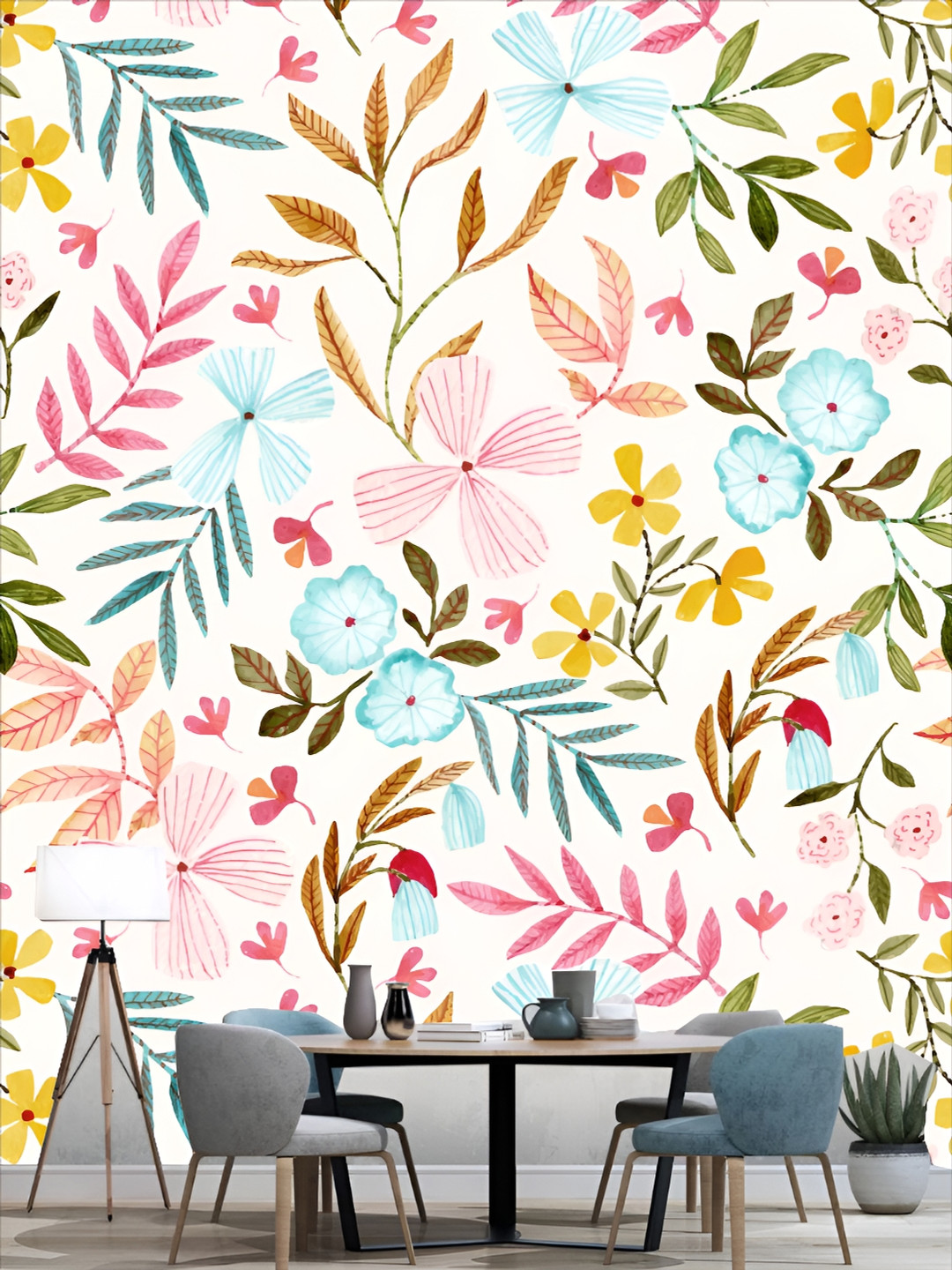 

KSHIRSA Blue & White Printed Self-Adhesive Wall Sicker