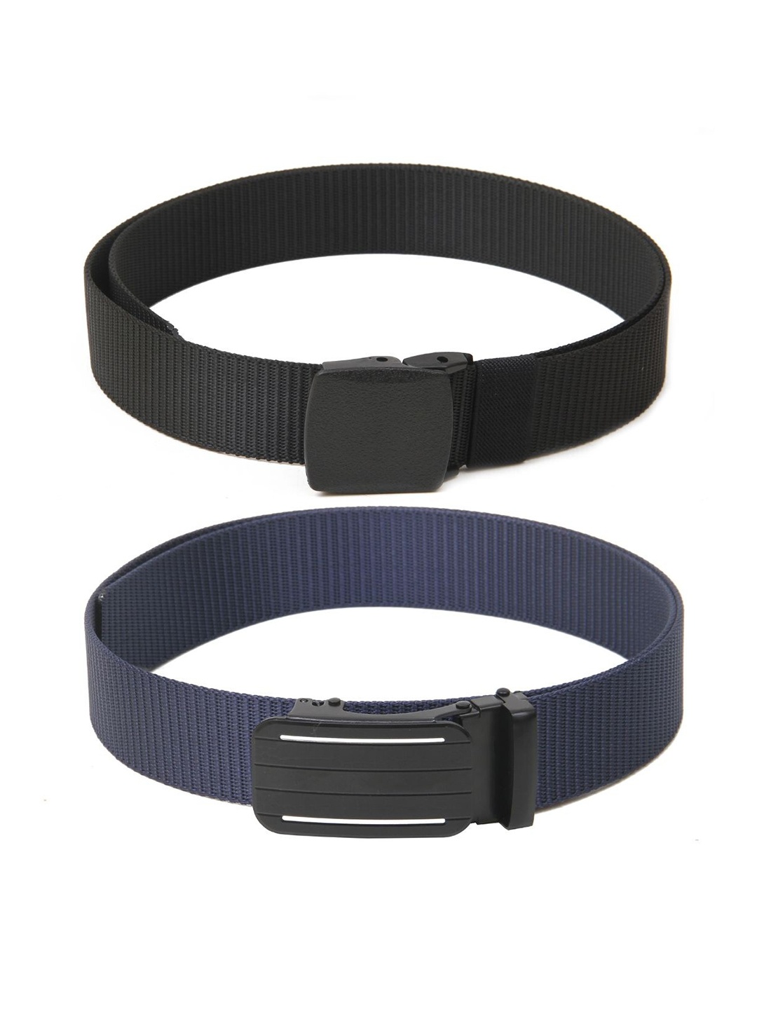 

Calvadoss Boys Set Of 2 Textured Canvas Belts, Black