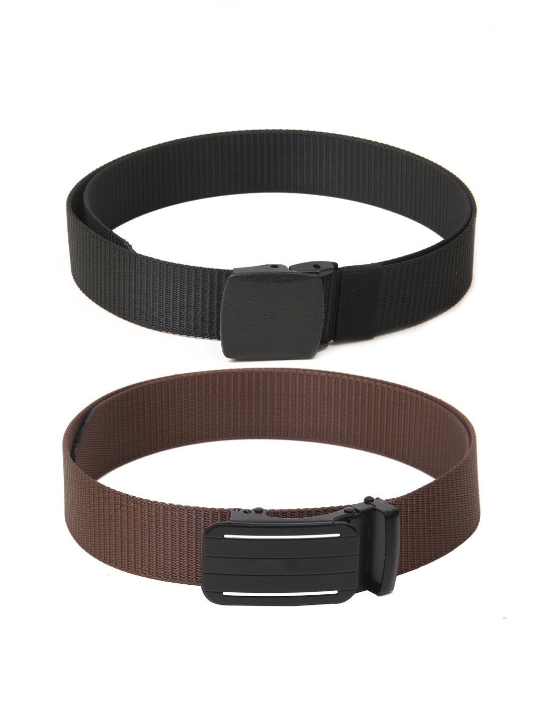 

Calvadoss Women Set Of 2 Textured Belts, Black