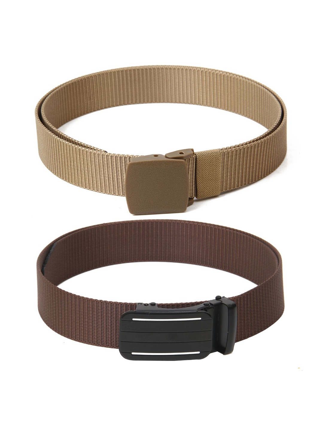 

Calvadoss Women Set of 2 Textured Belts, Beige