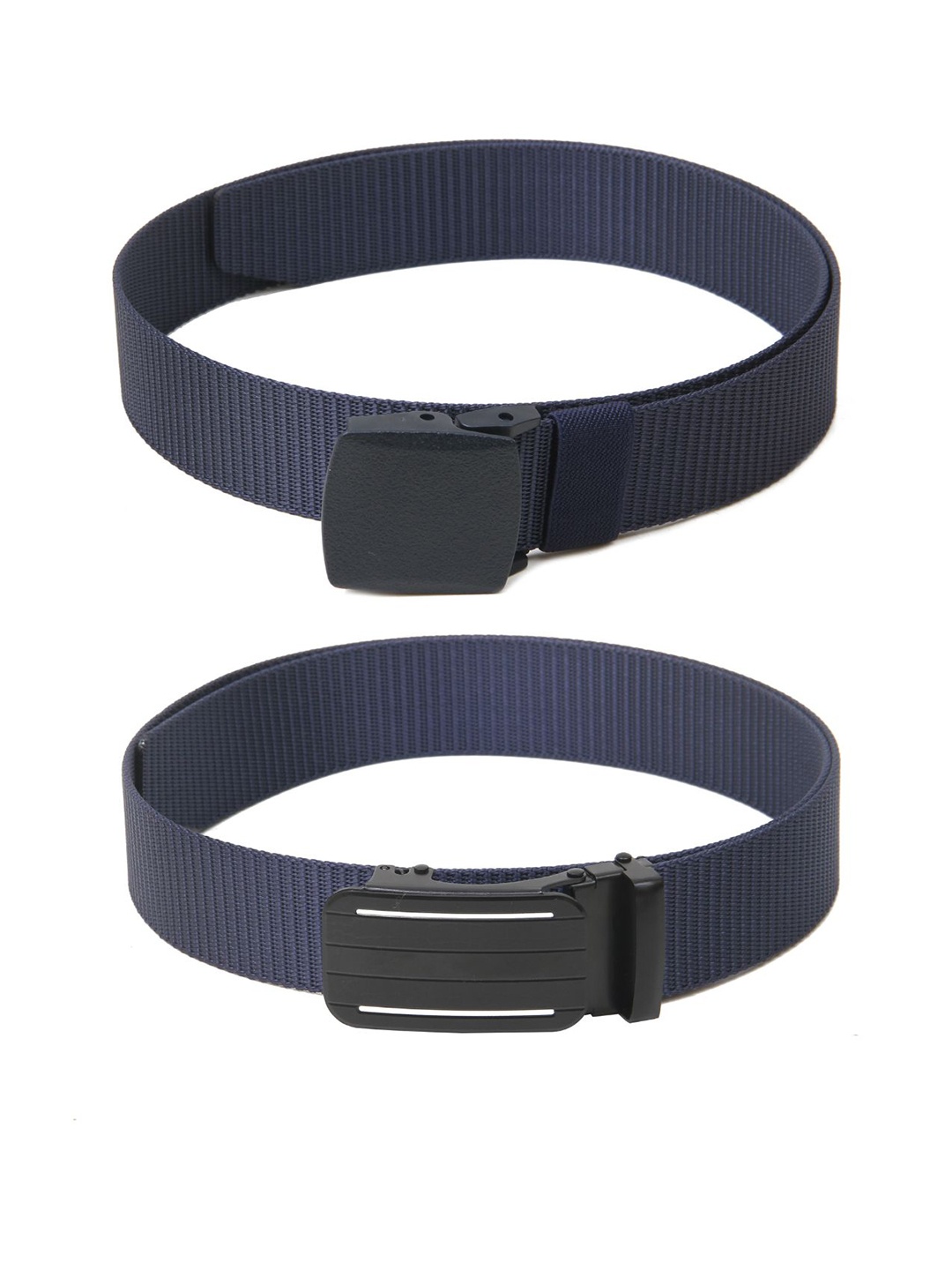 

Calvadoss Women Set of 2 Textured Belts, Navy blue