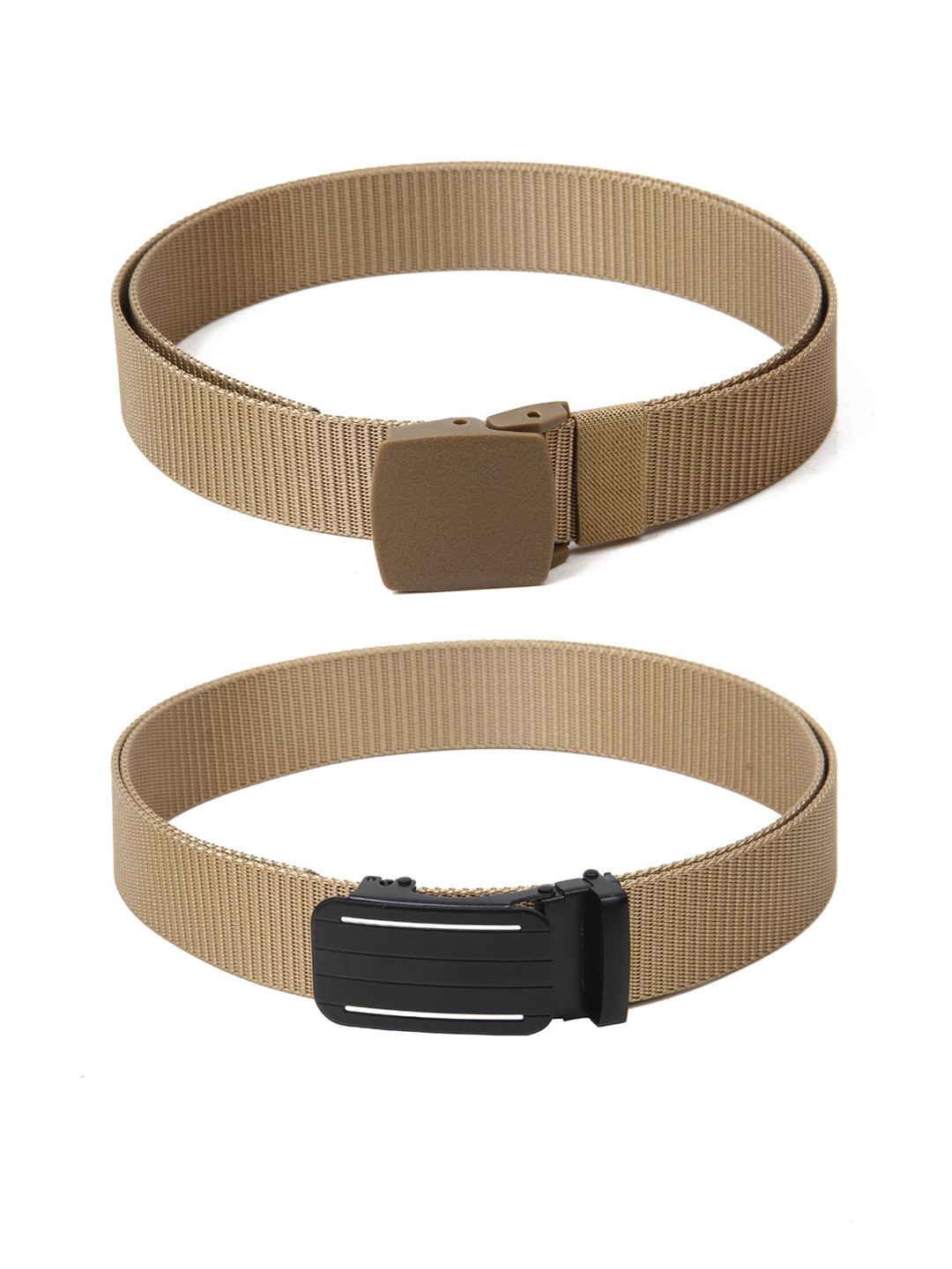 

Calvadoss Women Set Of 2 Textured Belts, Beige