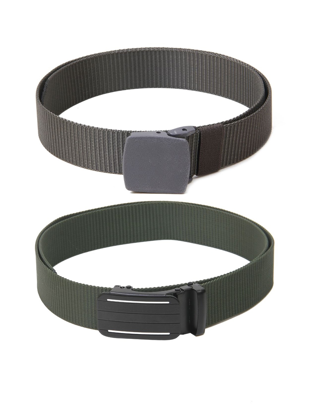 

Calvadoss Women Set Of 2 Textured Belts, Grey