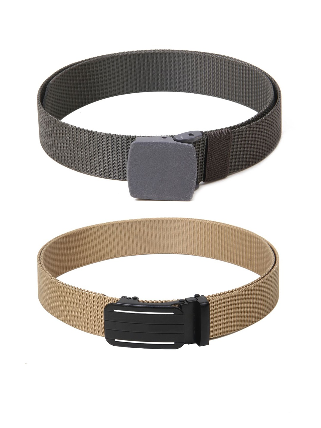 

Calvadoss Women Set of 2 Textured Belts, Grey