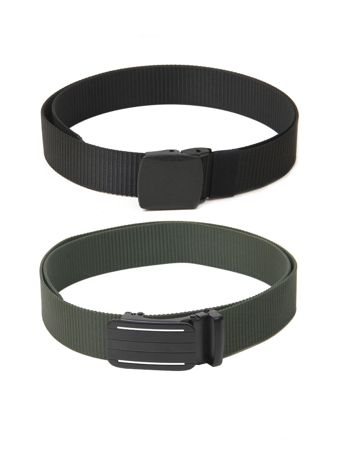 

Calvadoss Women Set Of 2 Textured Belts, Black