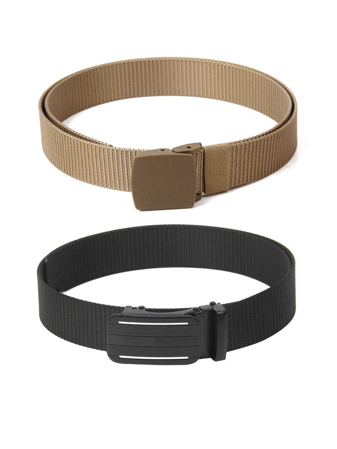 

Calvadoss Women Set Of 2 Textured Belts, Beige