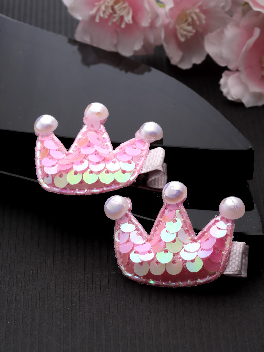 

Stoln Girls Set of 2 Embellished Alligator Hair Clip, Pink
