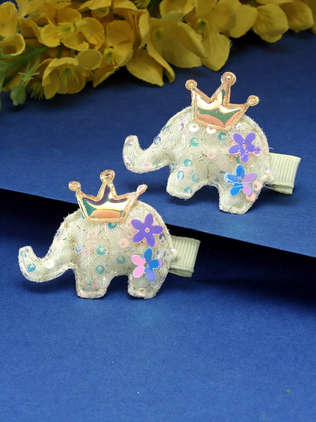 

Stoln Girls Set of 2 Embellished Hair Clips, Yellow