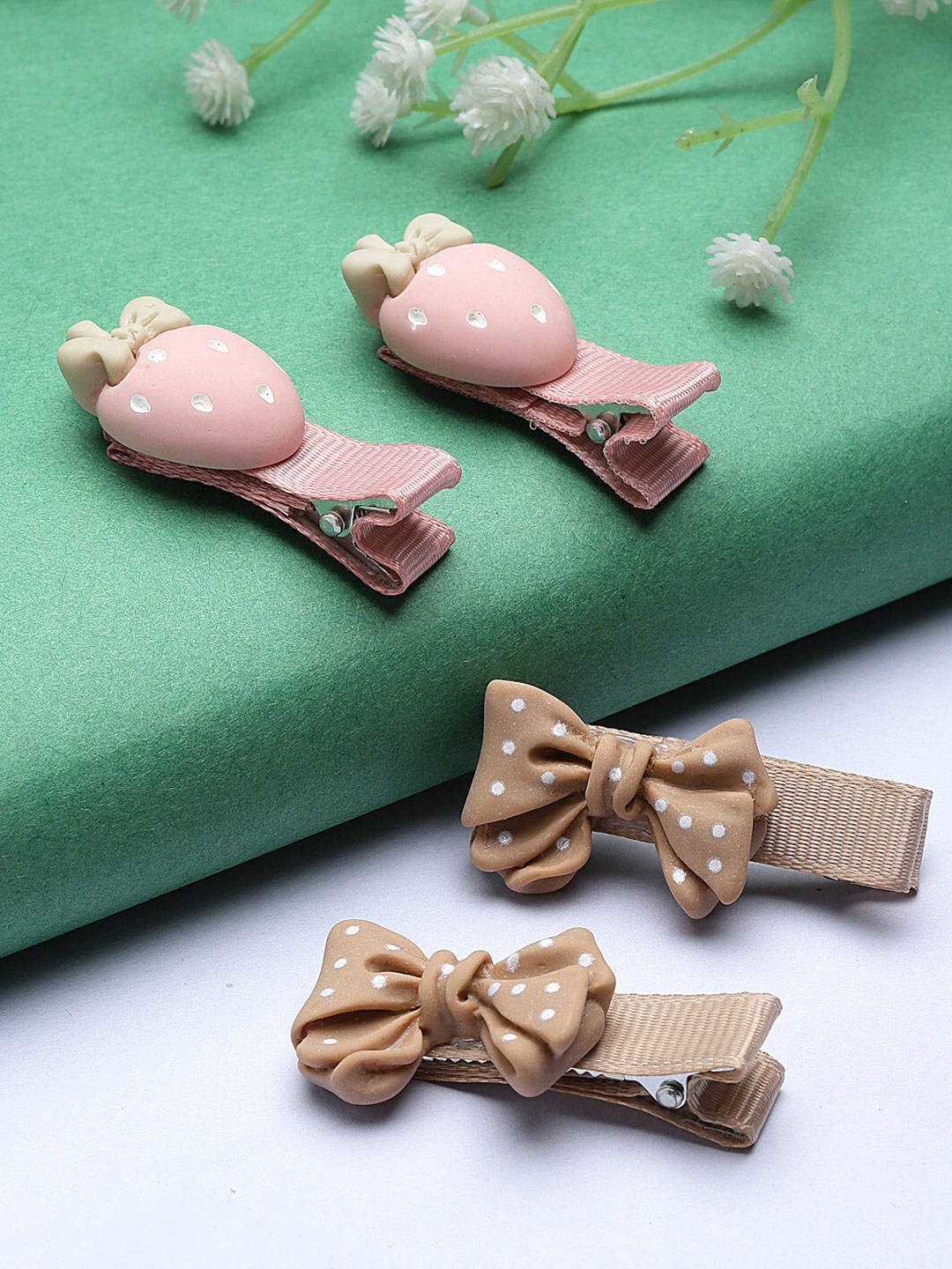 

Stoln Girls Set of 4 Bow Shaped Alligator Hair Clips, Brown