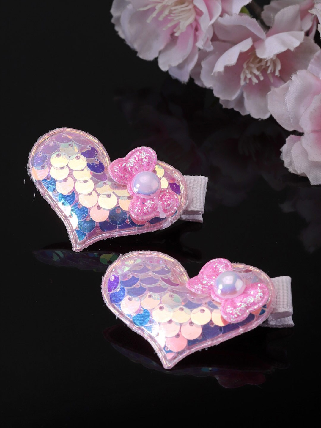 

Stoln Girls Set of 2 Embellished Alligator Hair Clip, Pink