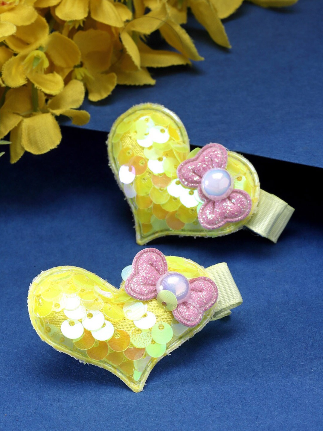 

Stoln Girls Set of 2 Embellished Alligator Hair Clips, Yellow