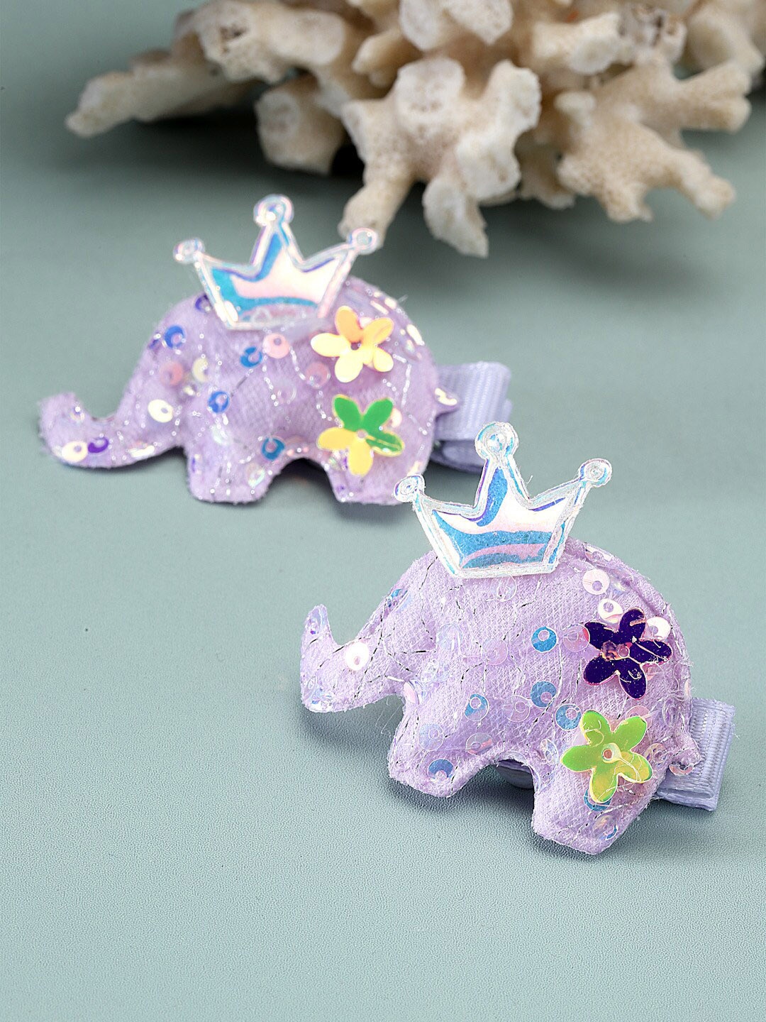 

Stoln Girls Set of 2 Embellished Alligator Hair Clip, Purple