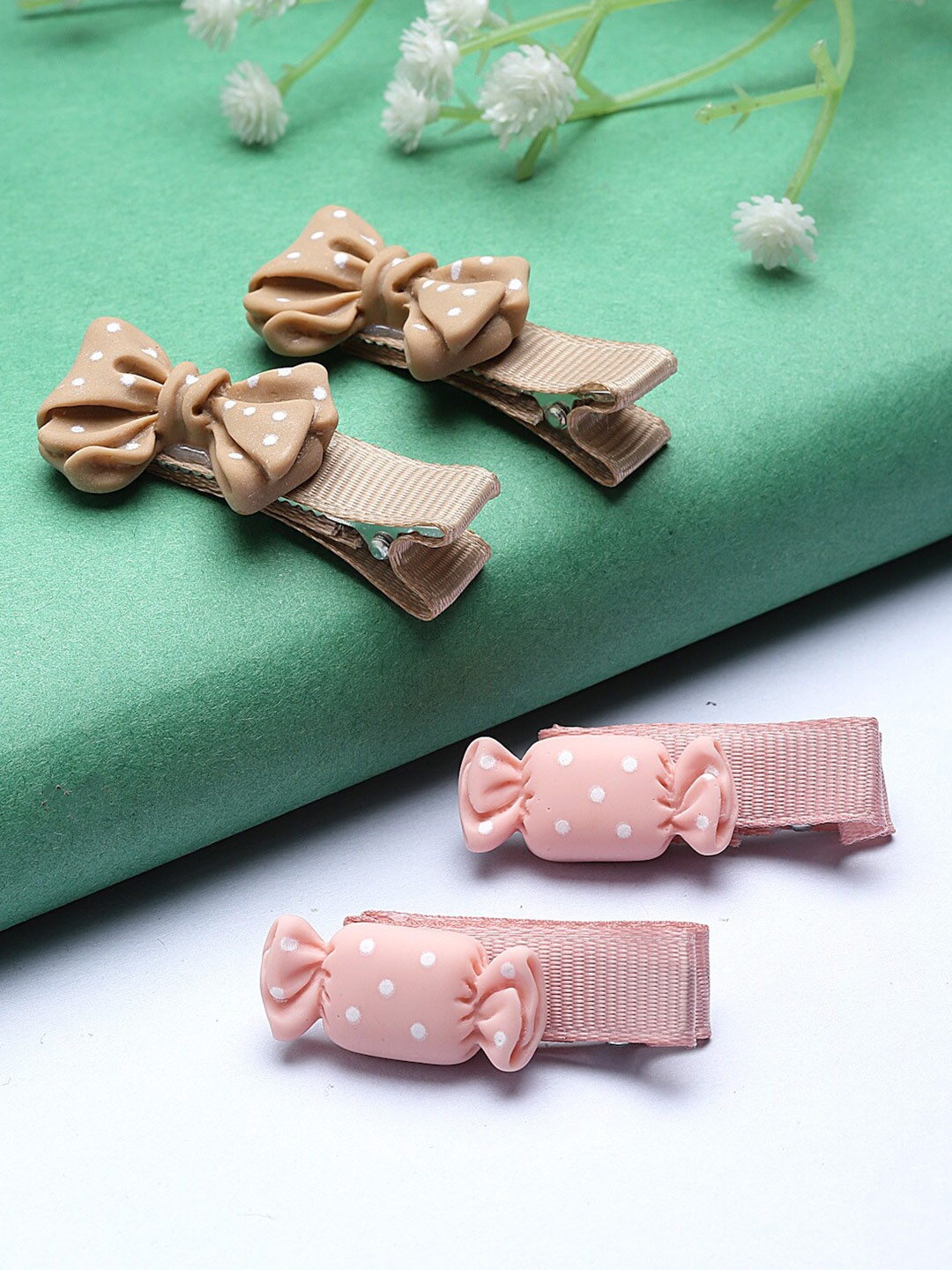 

Stoln Girls Set of 4 Bow Shaped Alligator Hair Clips, Brown