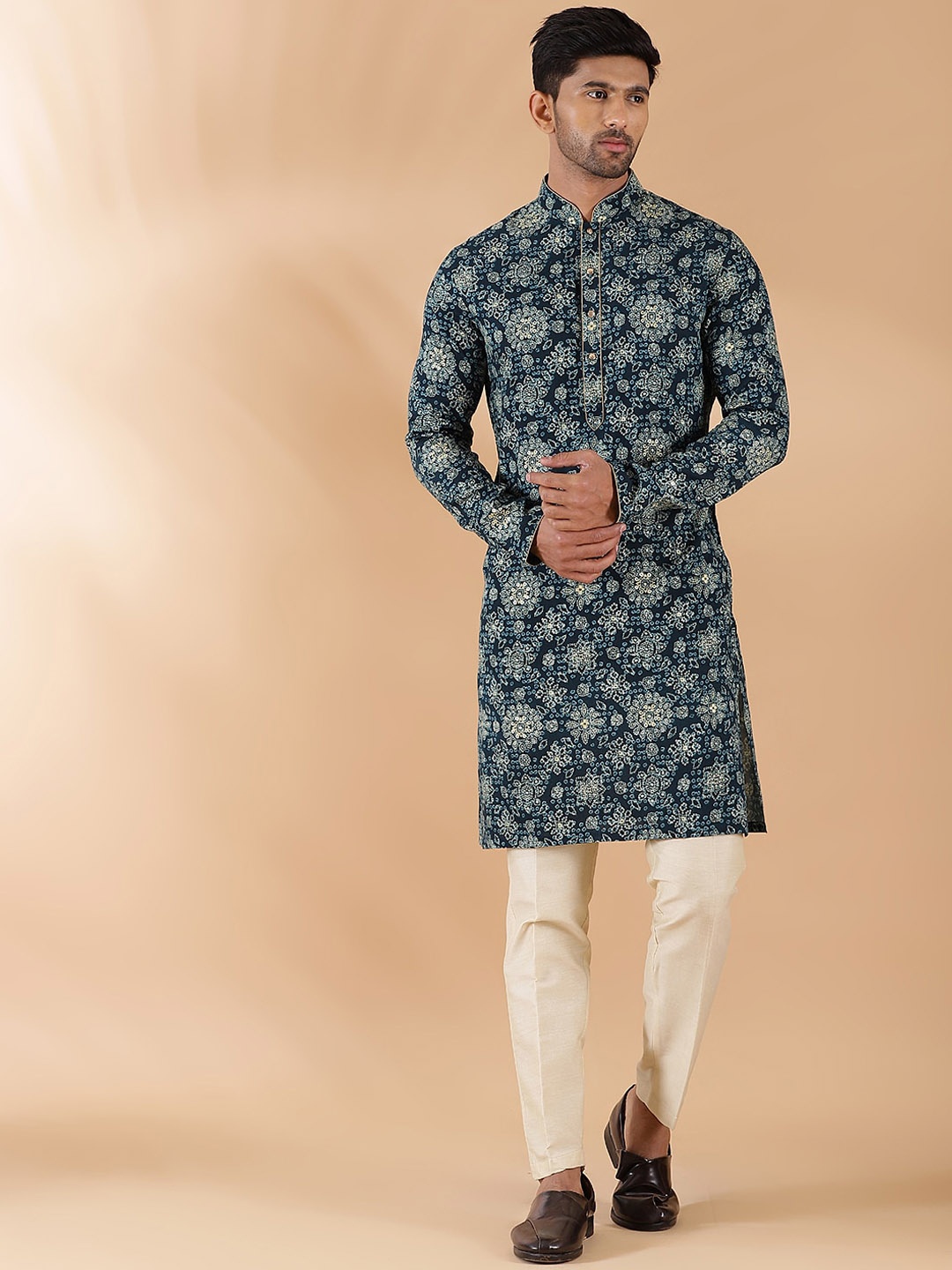 

THE KURTA COMPANY Ethnic Motifs Printed Kurta, Blue