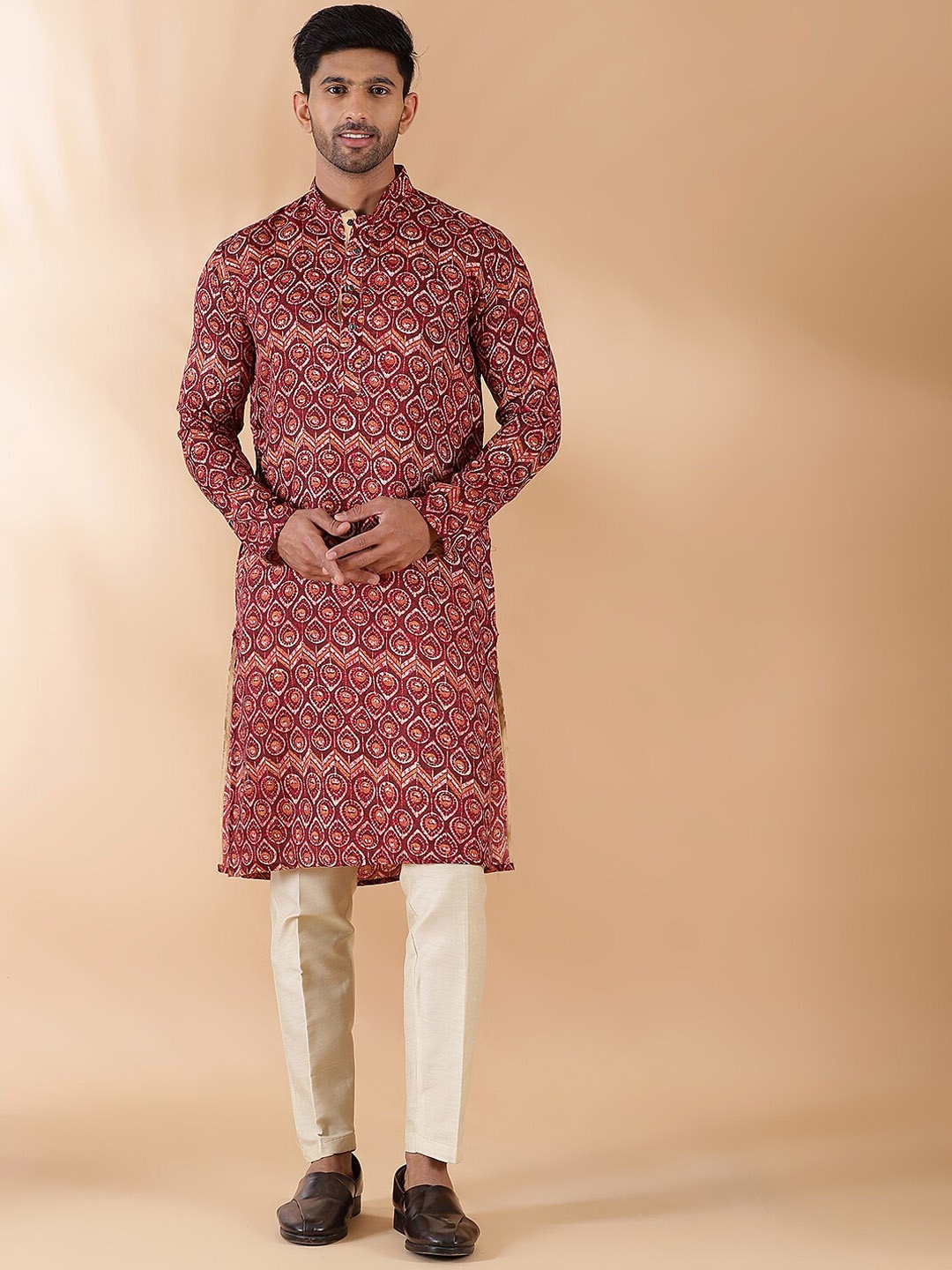 

THE KURTA COMPANY Ethnic Motifs Printed Kurta, Pink