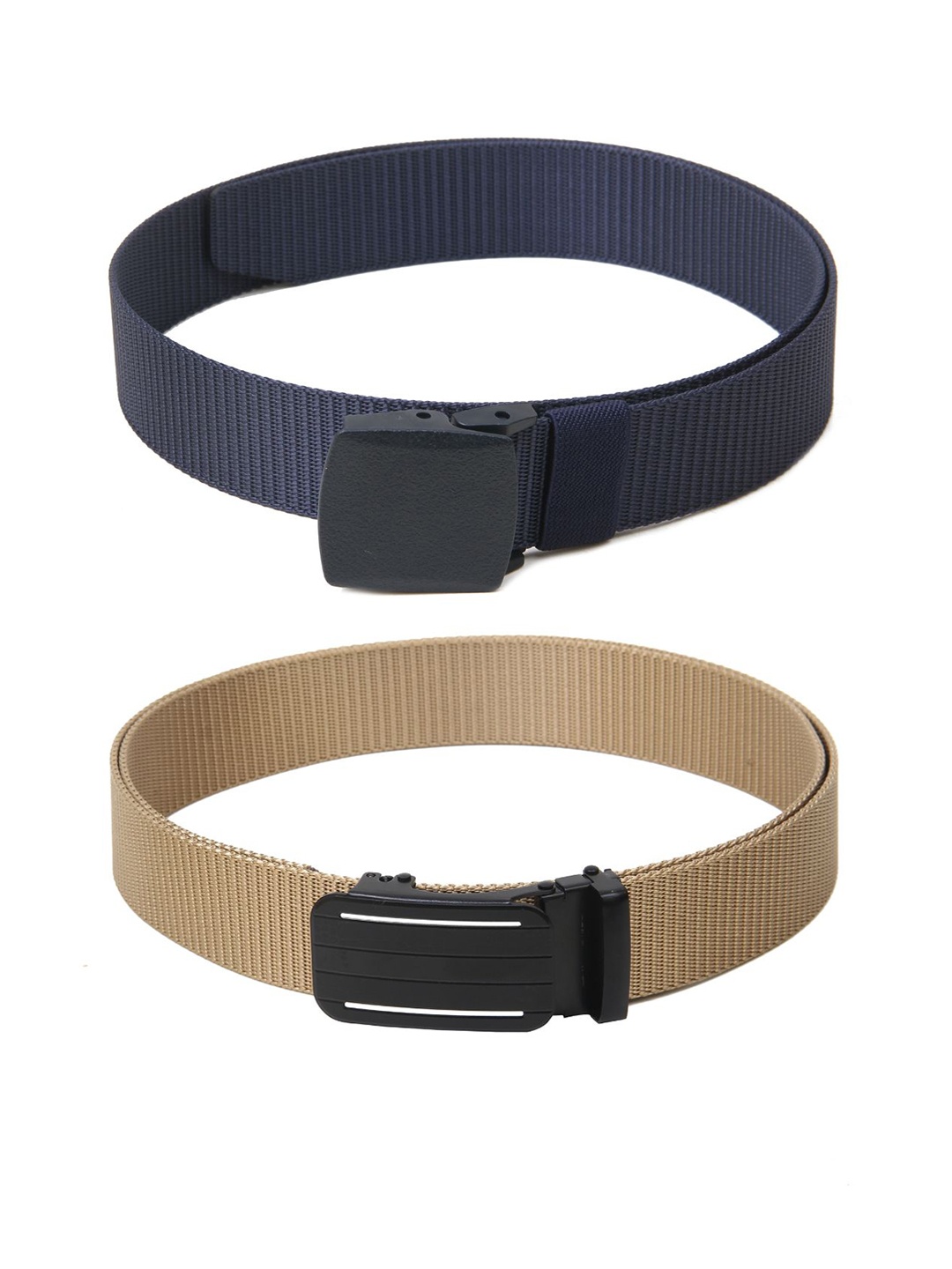 

Calvadoss Girls Set Of 2 Textured Belts, Navy blue