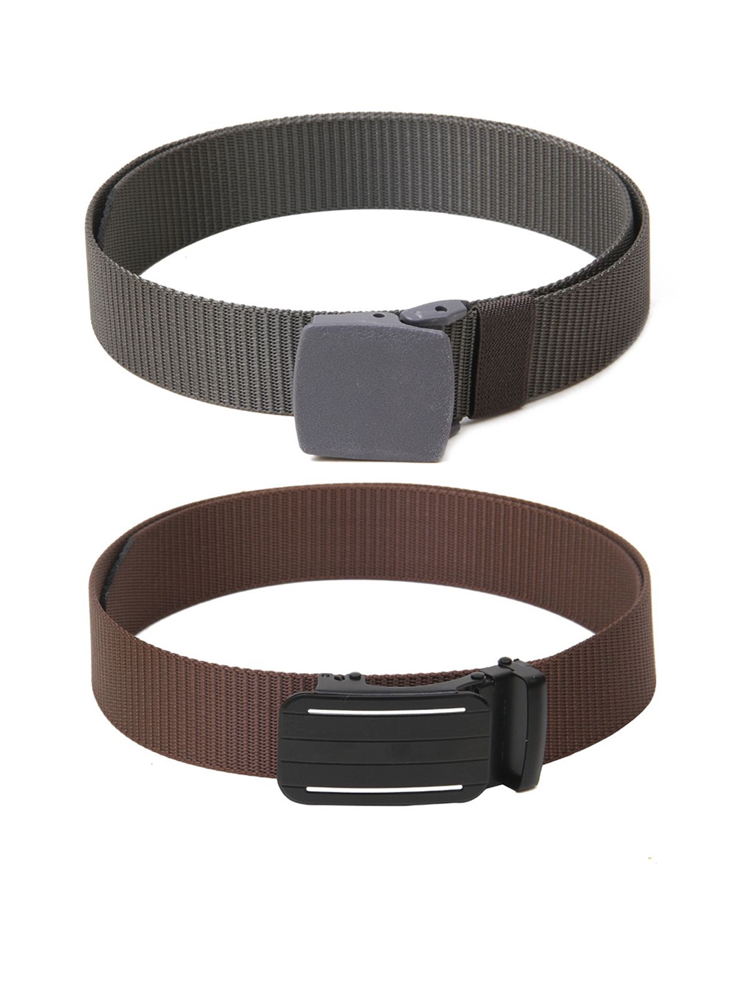 

Calvadoss Girls Set Of 2 Textured Belts, Grey