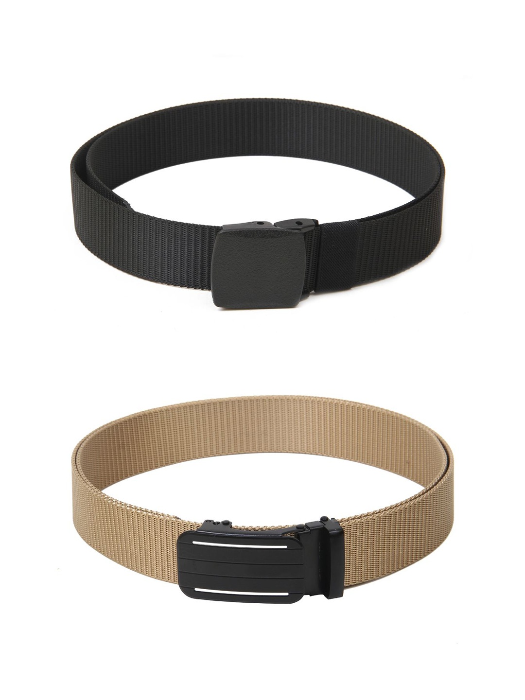 

Calvadoss Girls Set Of 2 Textured Belts, Black