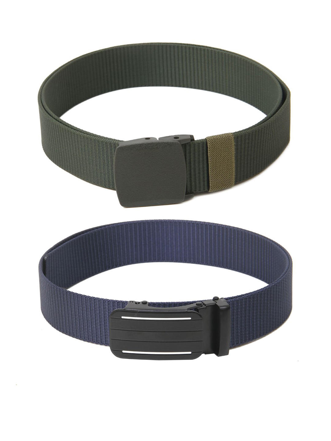 

Calvadoss Girls Set Of 2 Textured Belts, Green