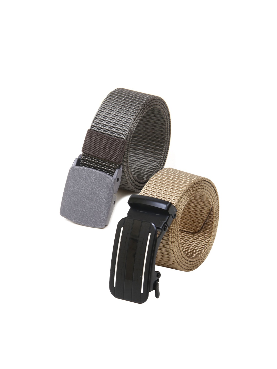 

Calvadoss Men Set Of 2 Textured Belts, Grey