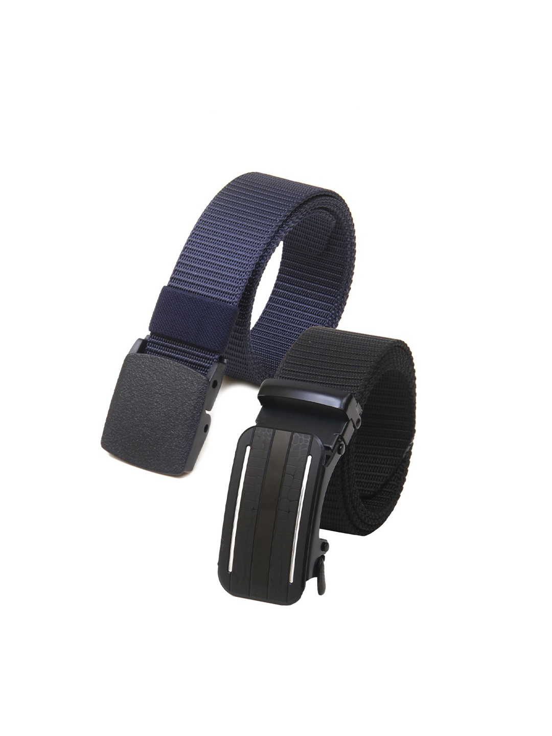 

Calvadoss Men Set Of 2 Textured Belts, Navy blue