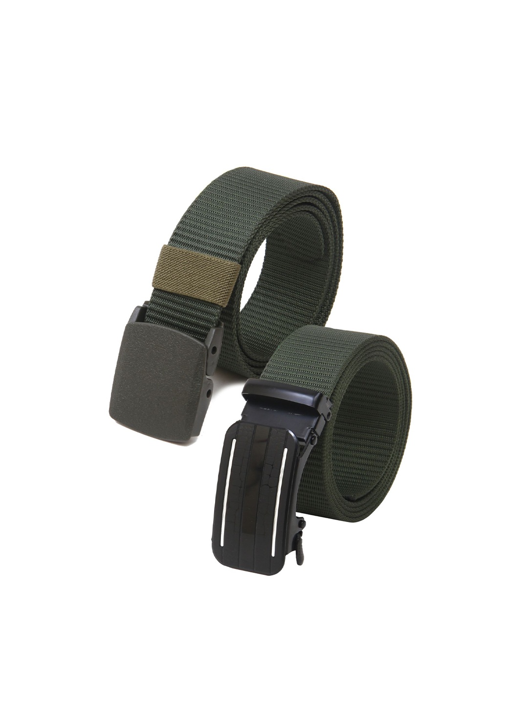 

Calvadoss Men Set Of 2 Textured Wide Belt, Green