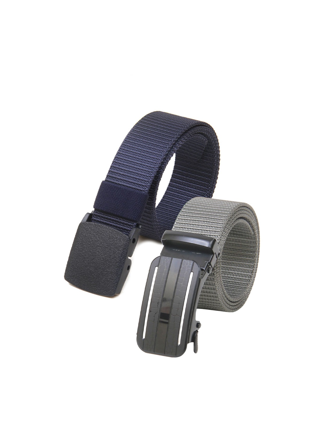 

Calvadoss Men Set Of 2 Textured Belts, Navy blue