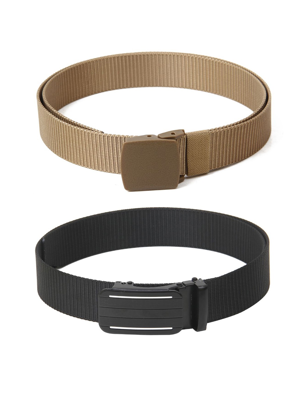 

Calvadoss Men Set Of 2 Textured Belts, Beige
