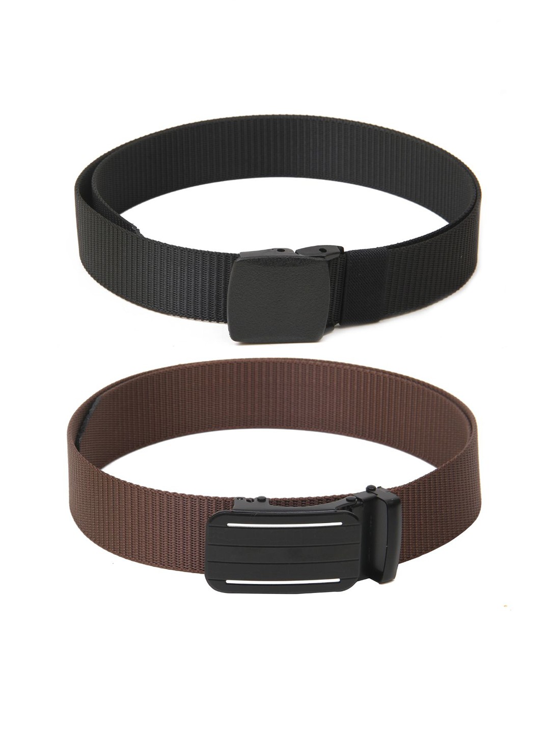 

Calvadoss Men Set Of 2 Textured Belts, Black