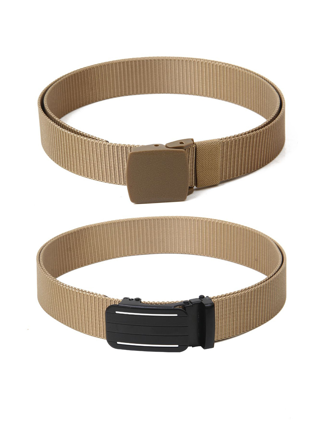 

Calvadoss Men Set Of 2 Textured Canvas Belts, Beige