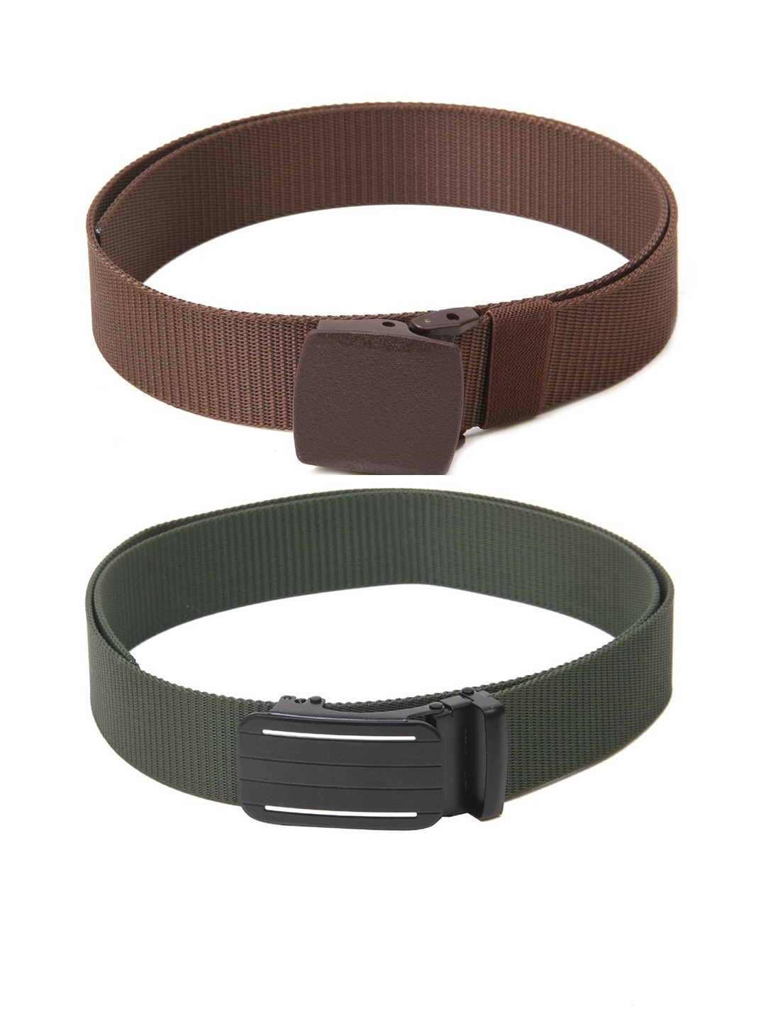 

Calvadoss Men Set Of 2 Textured Belts, Brown