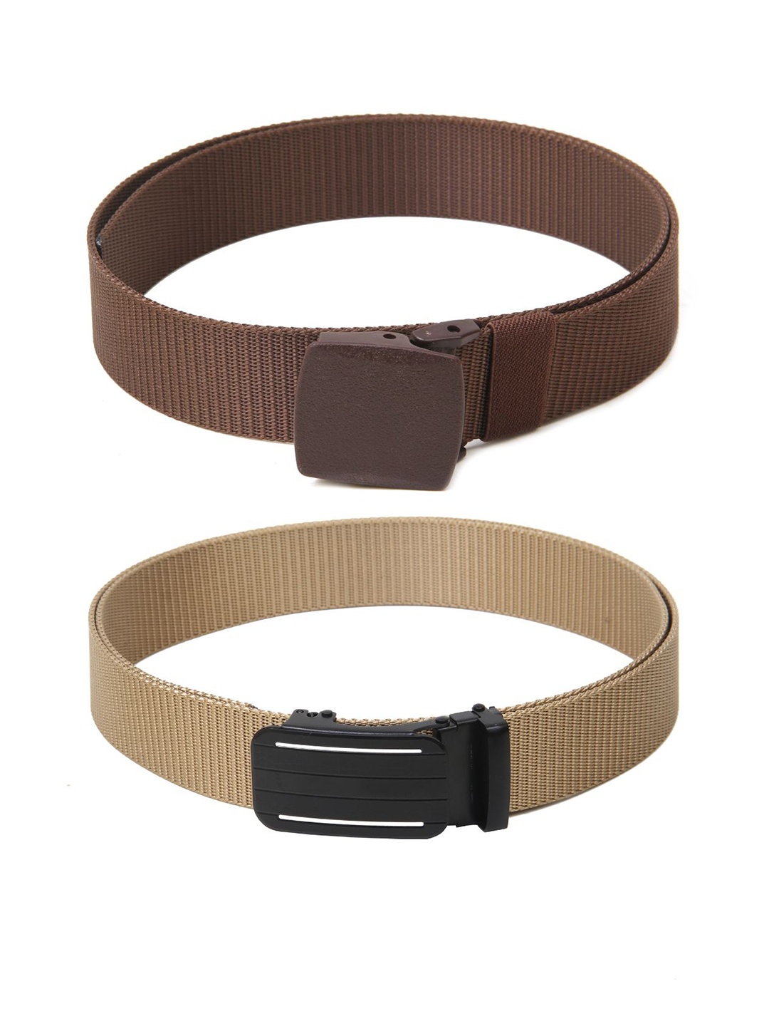 

Calvadoss Men Set Of 2 Textured Belts, Brown