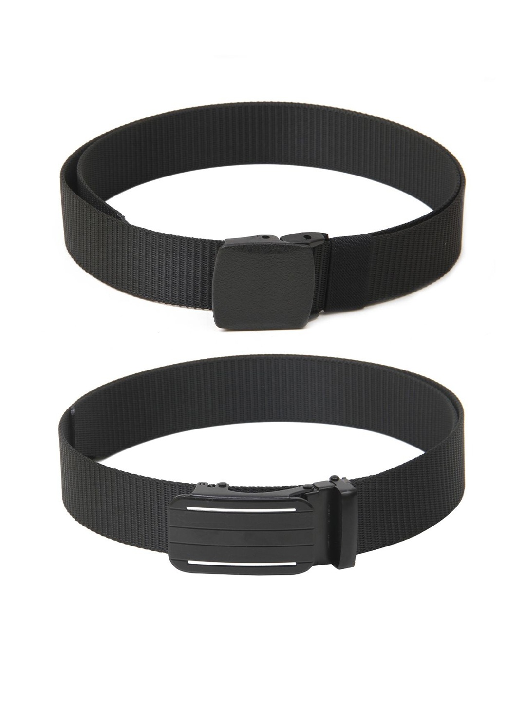 

Calvadoss Men Set Of 2 Textured Belts, Black