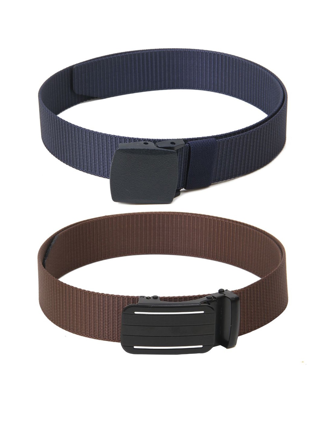 

Calvadoss Men Set Of 2 Textured Belts, Navy blue
