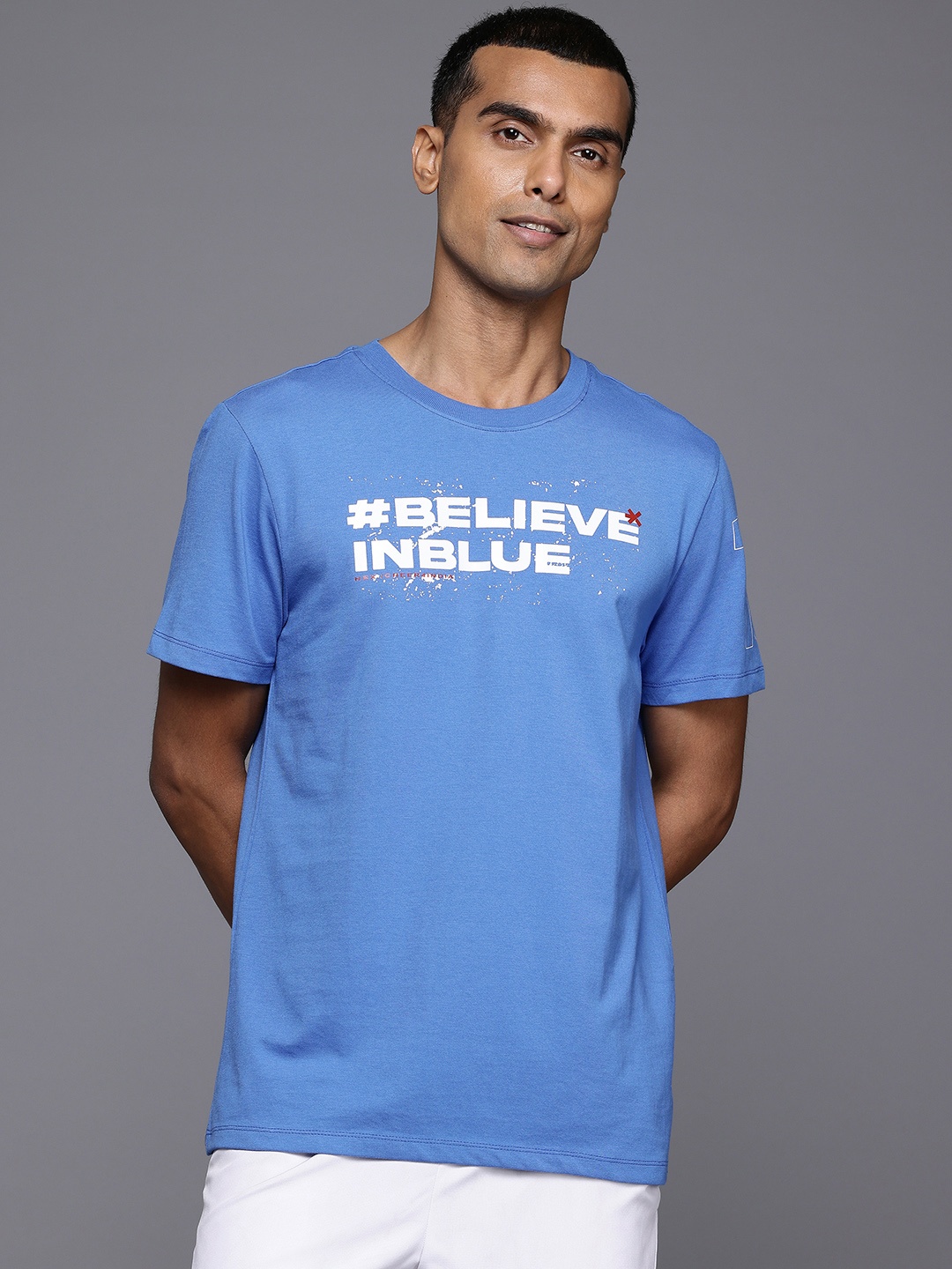 

HRX by Hrithik Roshan Men Printed Drop-Shoulder Sleeves T-shirt, Blue