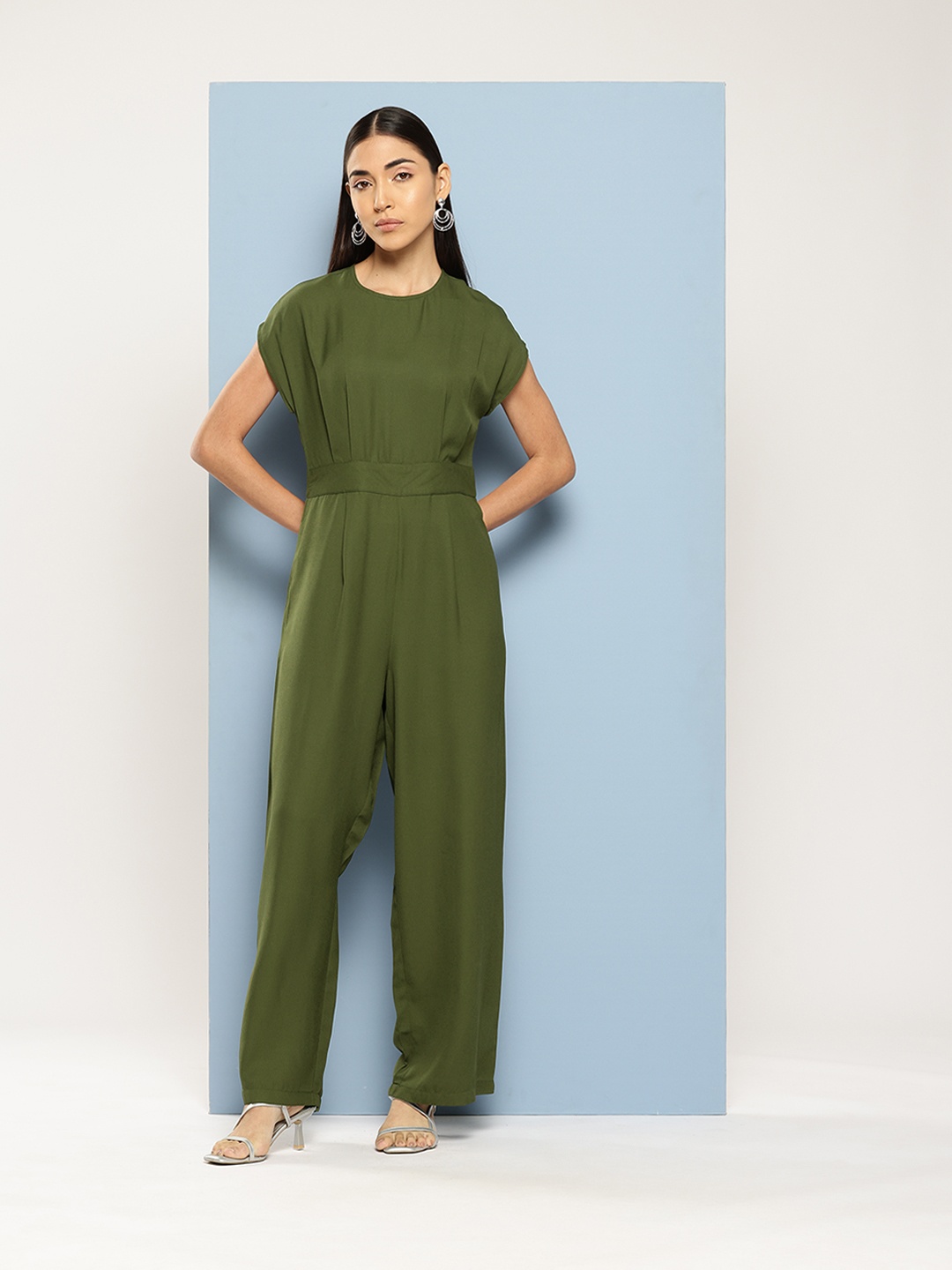 

Chemistry Extended Sleeves Basic Jumpsuit, Green