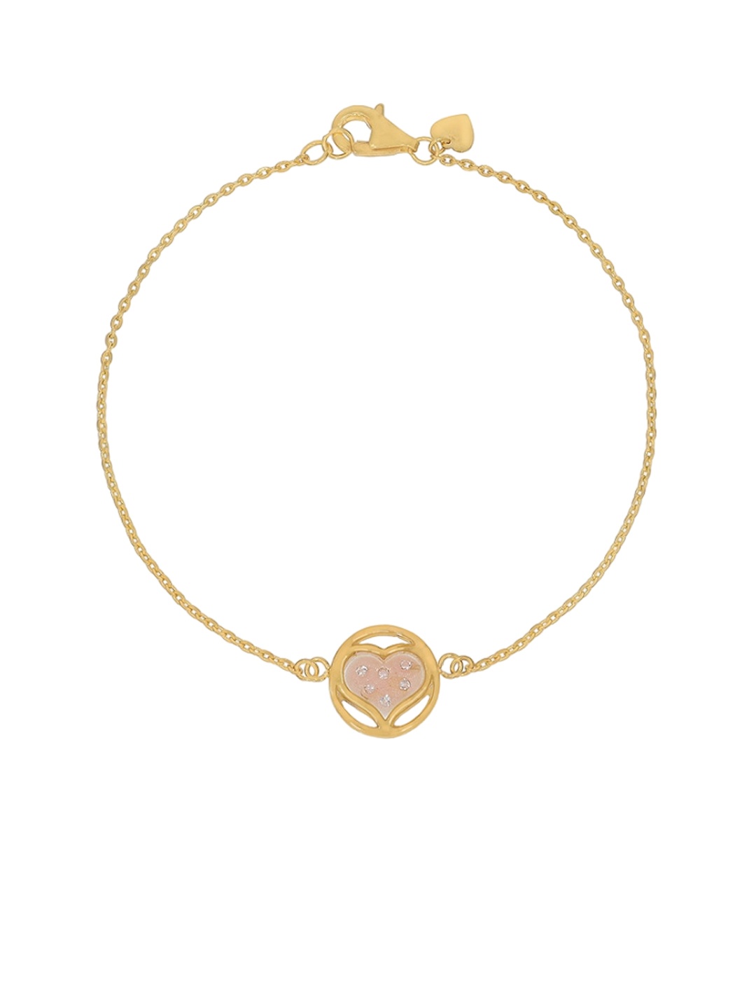 

BHIMA 22KT Gold Heart-Charm Bracelet-2.81g, Yellow