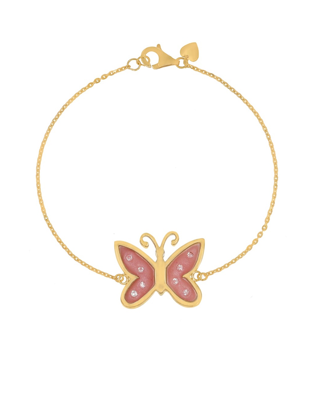 

BHIMA 22KT Gold Butterfly-Charm Bracelet-2.38g, Yellow