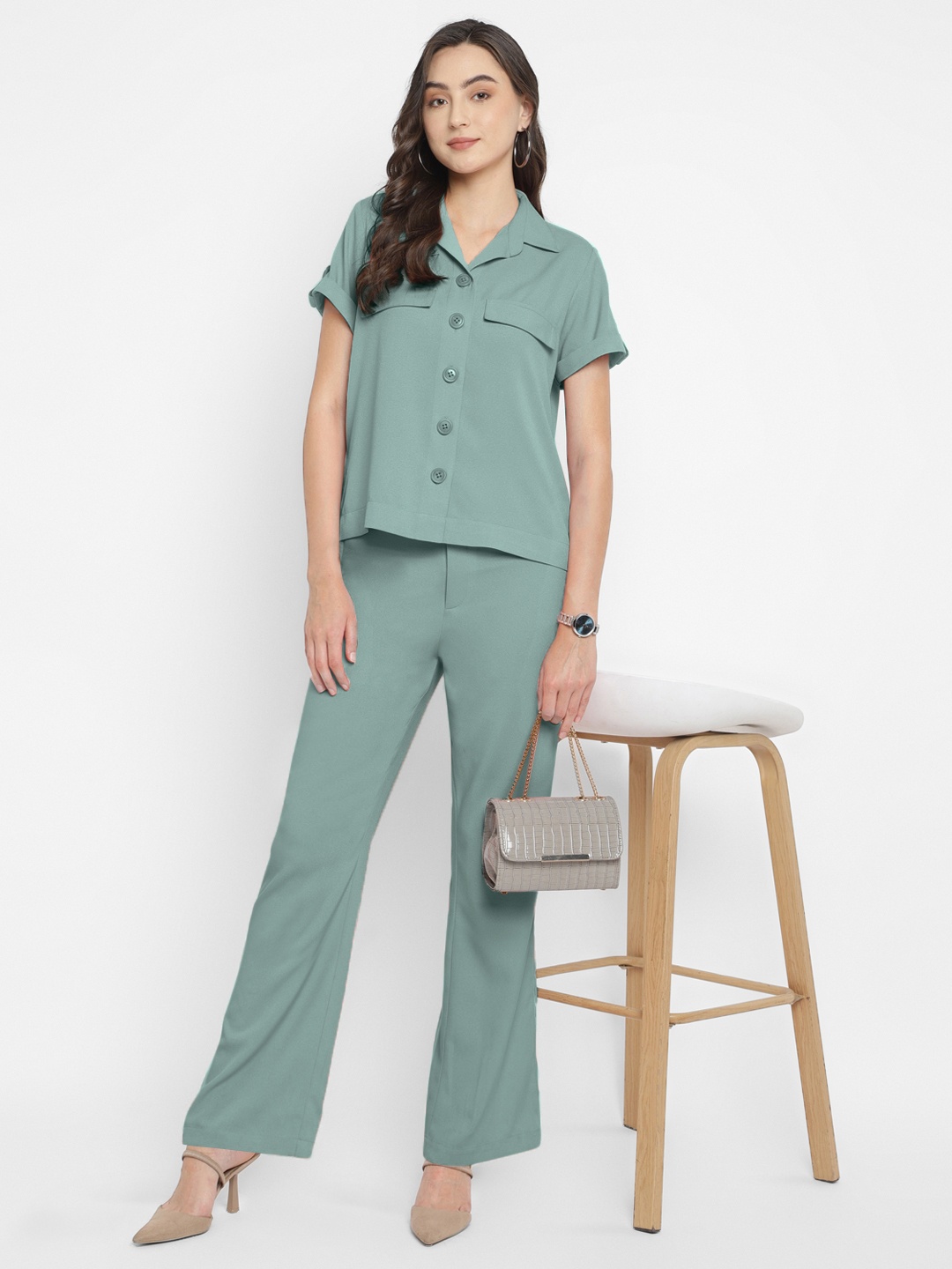 

Taurus Shirt With Trousers Co-Ords, Green