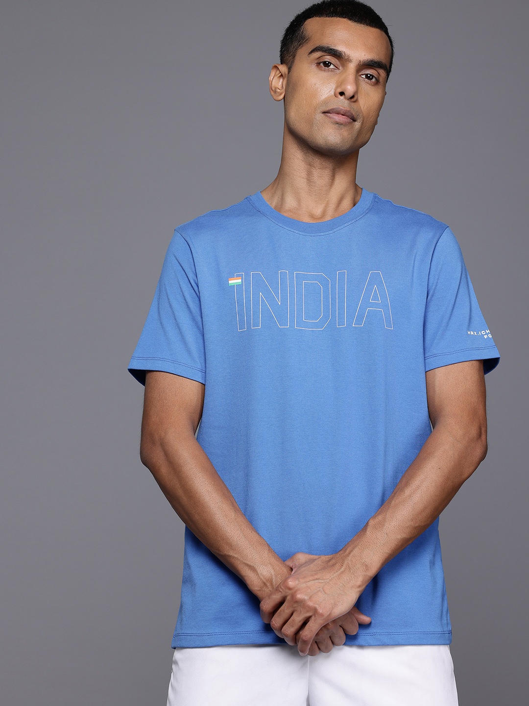 HRX by Hrithik Roshan Men Typography Printed T-shirt, Blue