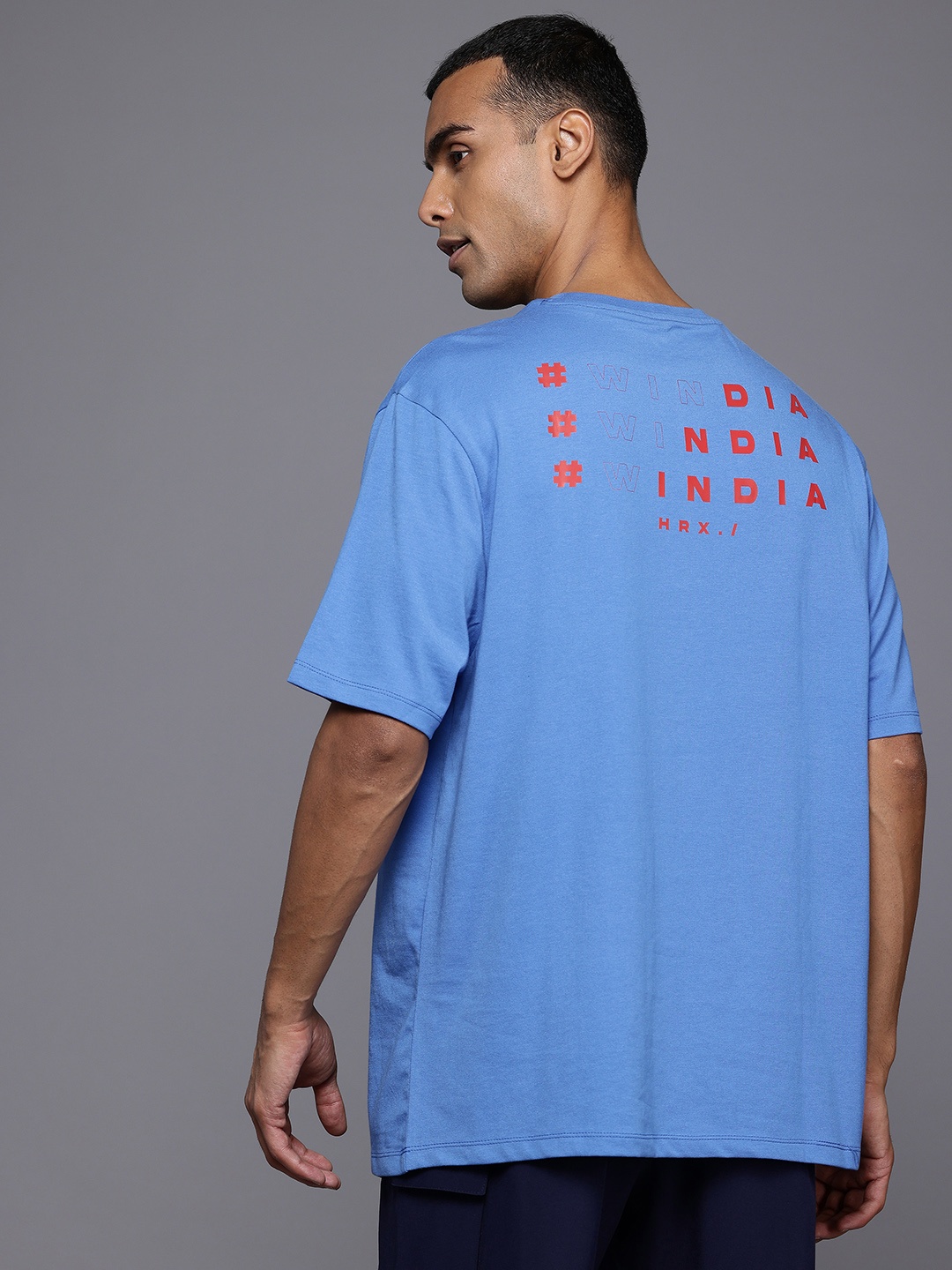 

HRX by Hrithik Roshan Men Typography Printed T-shirt, Blue