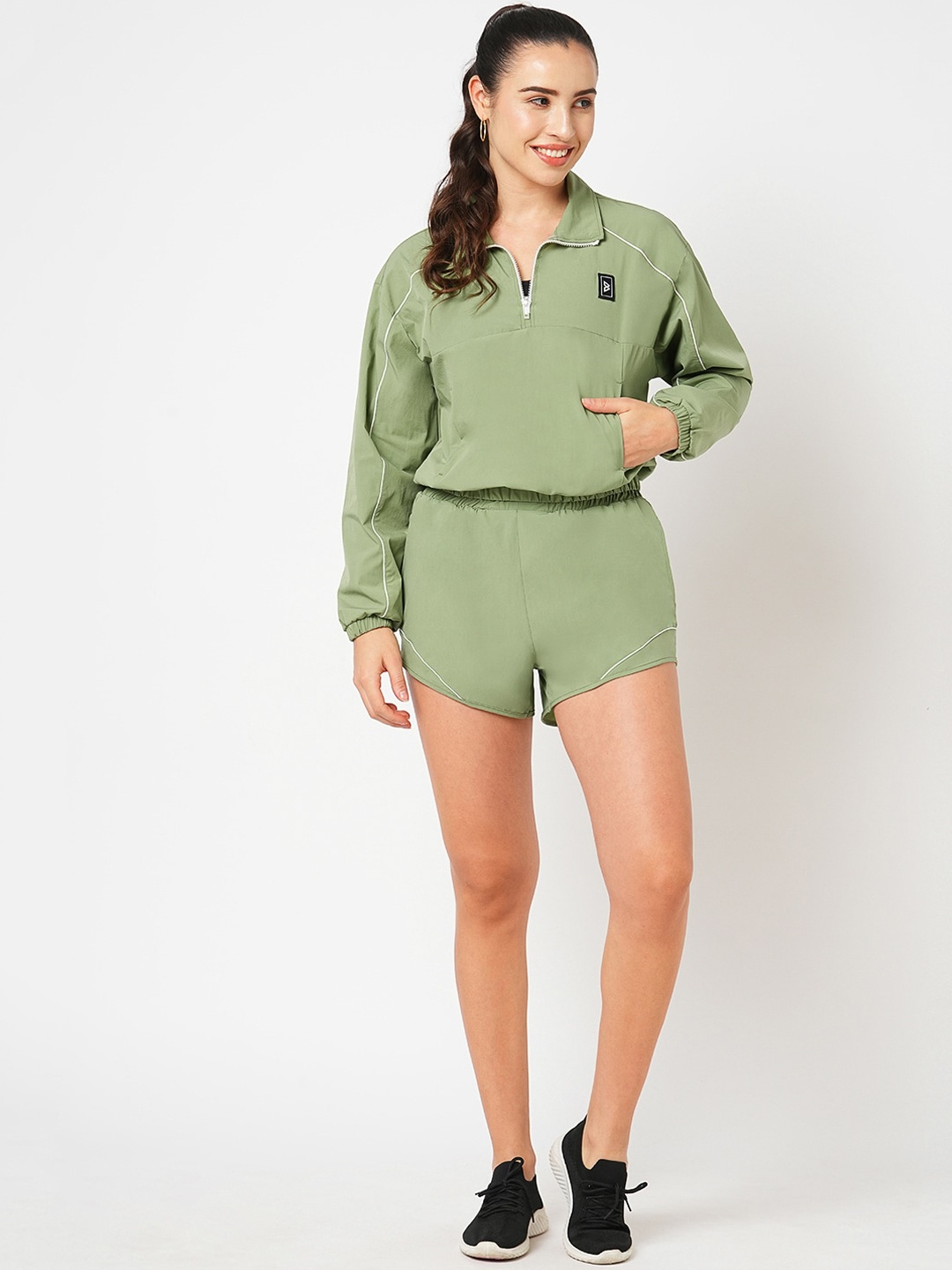 

BODD ACTIVE Long Sleeve Jacket And Shorts Tracksuit, Sea green