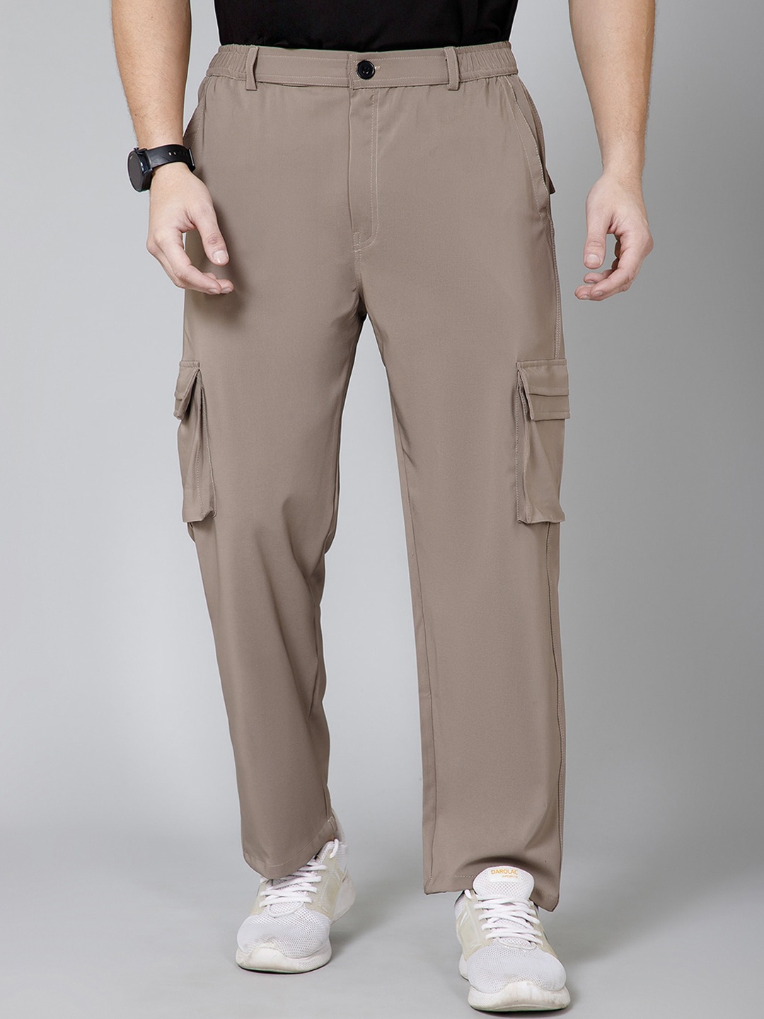 

GIYSI Men Relaxed Cargos Trousers, Beige