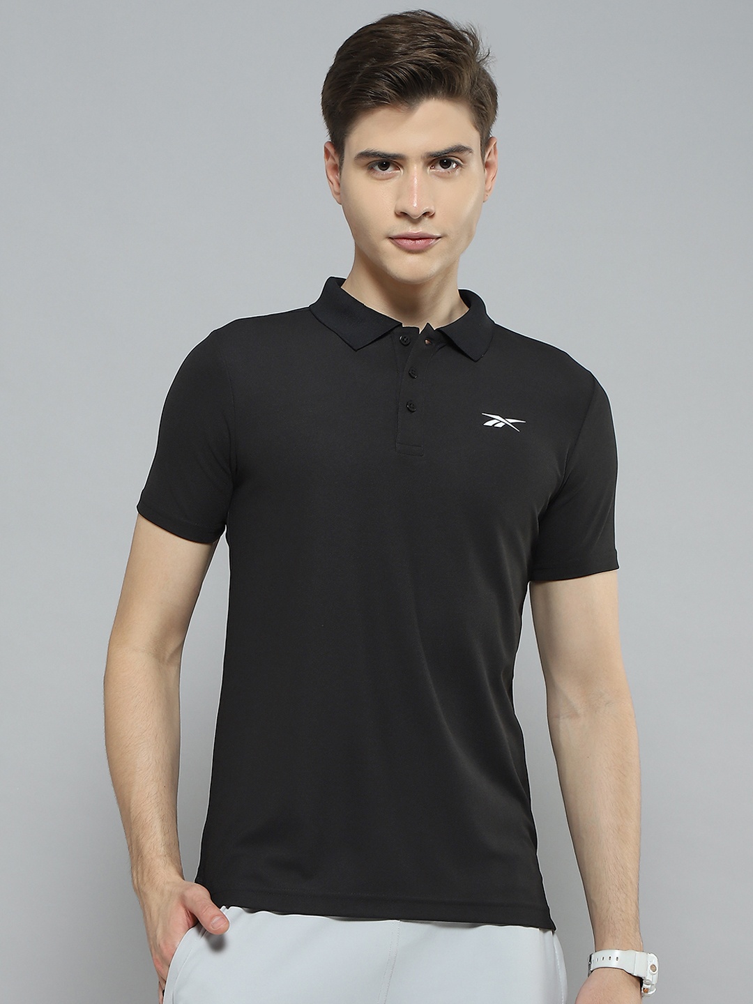 

Reebok Statement Polo Collar Slim Fit T-shirt, Black