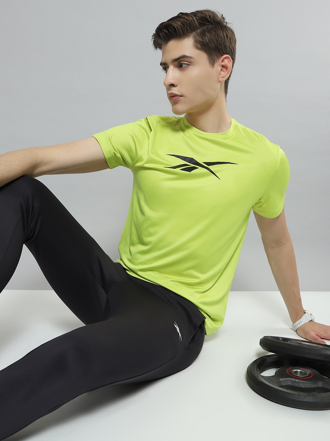 

Reebok Round Neck Brand Carrier Performance T-Shirt, Fluorescent green